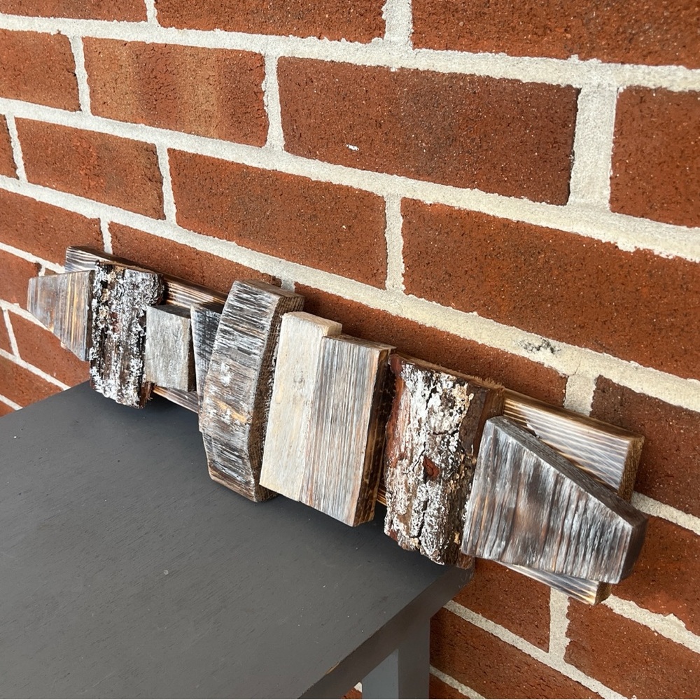 Hand crafted Rustic Abstract Wood Wall Decor Reclaimed Wood Wall Art